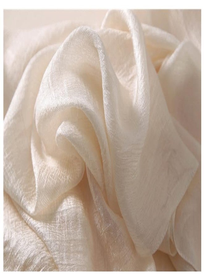 HURESON Silky Scarf Soft Elegant Pashmina Shawl Scarves Long Lightweight Sunscreen Shawls and Wraps for Women Summer Solid Color (Beige) - Image 2